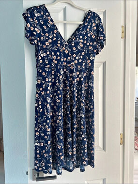 Stitch Fix Floral Midi Dress in Blue & Pink, Maternity  NWT Kayleigh